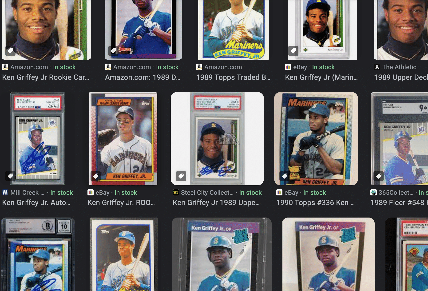 best ken griffey jr rookie card